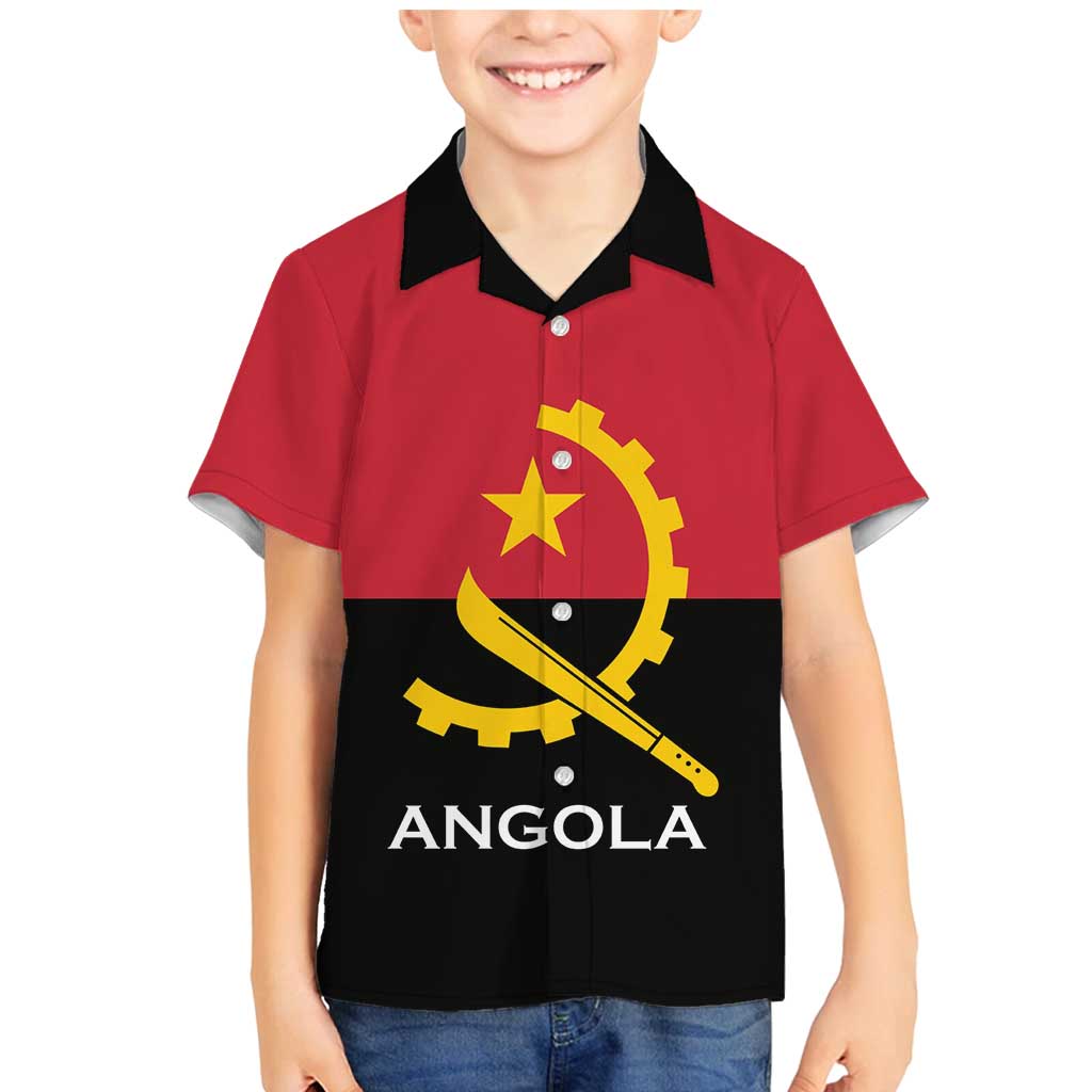 Angola Country Flag Family Matching Mermaid Dress and Hawaiian Shirt Virtus Unita Fortior