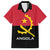 Angola Country Flag Family Matching Short Sleeve Bodycon Dress and Hawaiian Shirt Virtus Unita Fortior