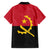 Angola Country Flag Family Matching Short Sleeve Bodycon Dress and Hawaiian Shirt Virtus Unita Fortior