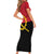 Angola Country Flag Family Matching Short Sleeve Bodycon Dress and Hawaiian Shirt Virtus Unita Fortior