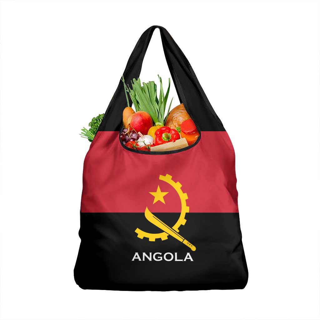 Angola Country Flag Grocery Bag Virtus Unita Fortior