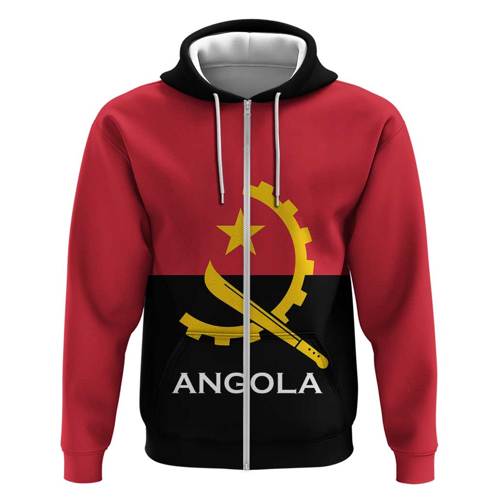Angola Country Flag Hoodie Virtus Unita Fortior