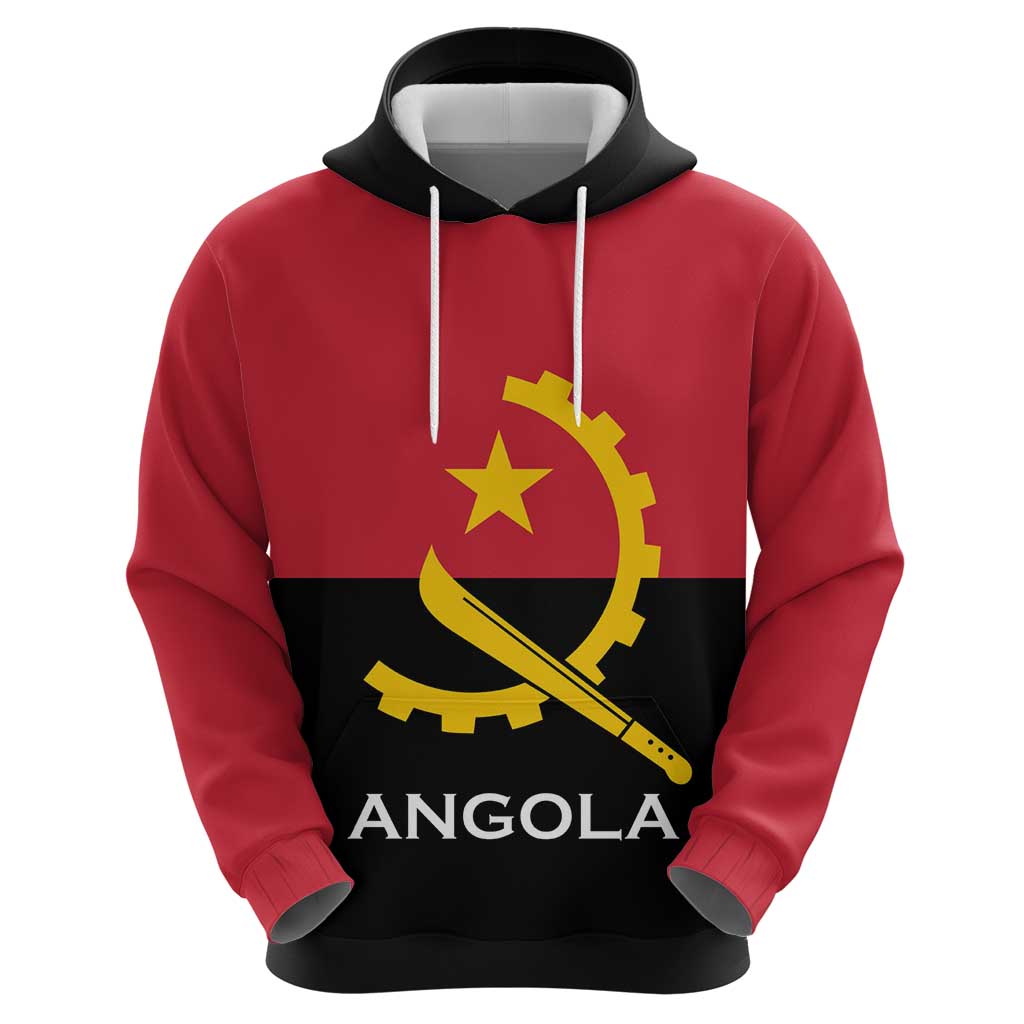 Angola Country Flag Hoodie Virtus Unita Fortior
