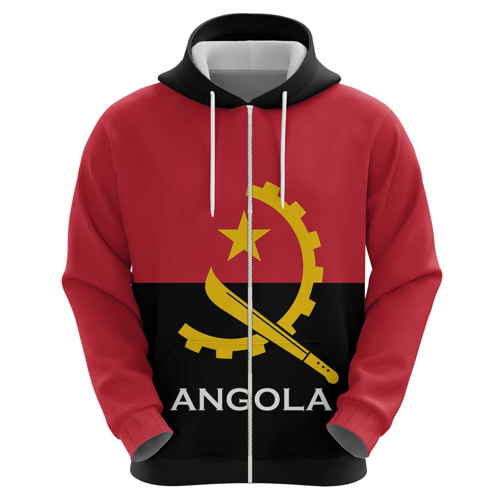 Angola Country Flag Hoodie Virtus Unita Fortior