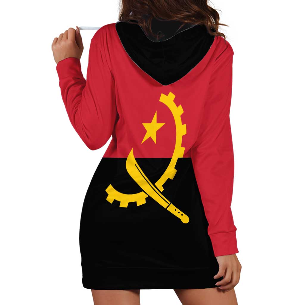 Angola Country Flag Hoodie Dress Virtus Unita Fortior