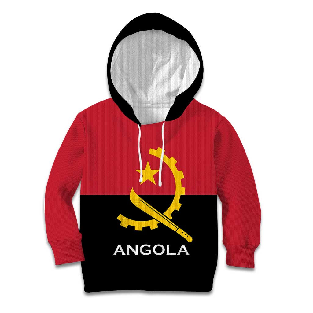 Angola Country Flag Kid Hoodie Virtus Unita Fortior