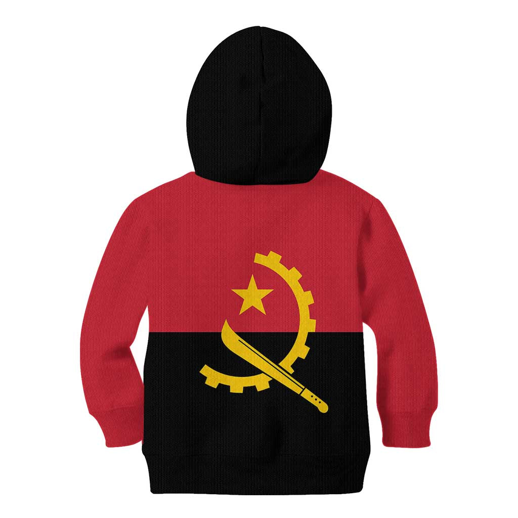 Angola Country Flag Kid Hoodie Virtus Unita Fortior