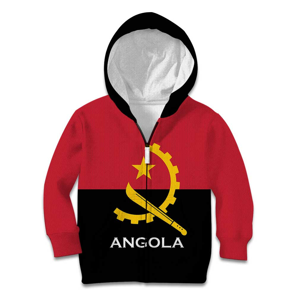 Angola Country Flag Kid Hoodie Virtus Unita Fortior