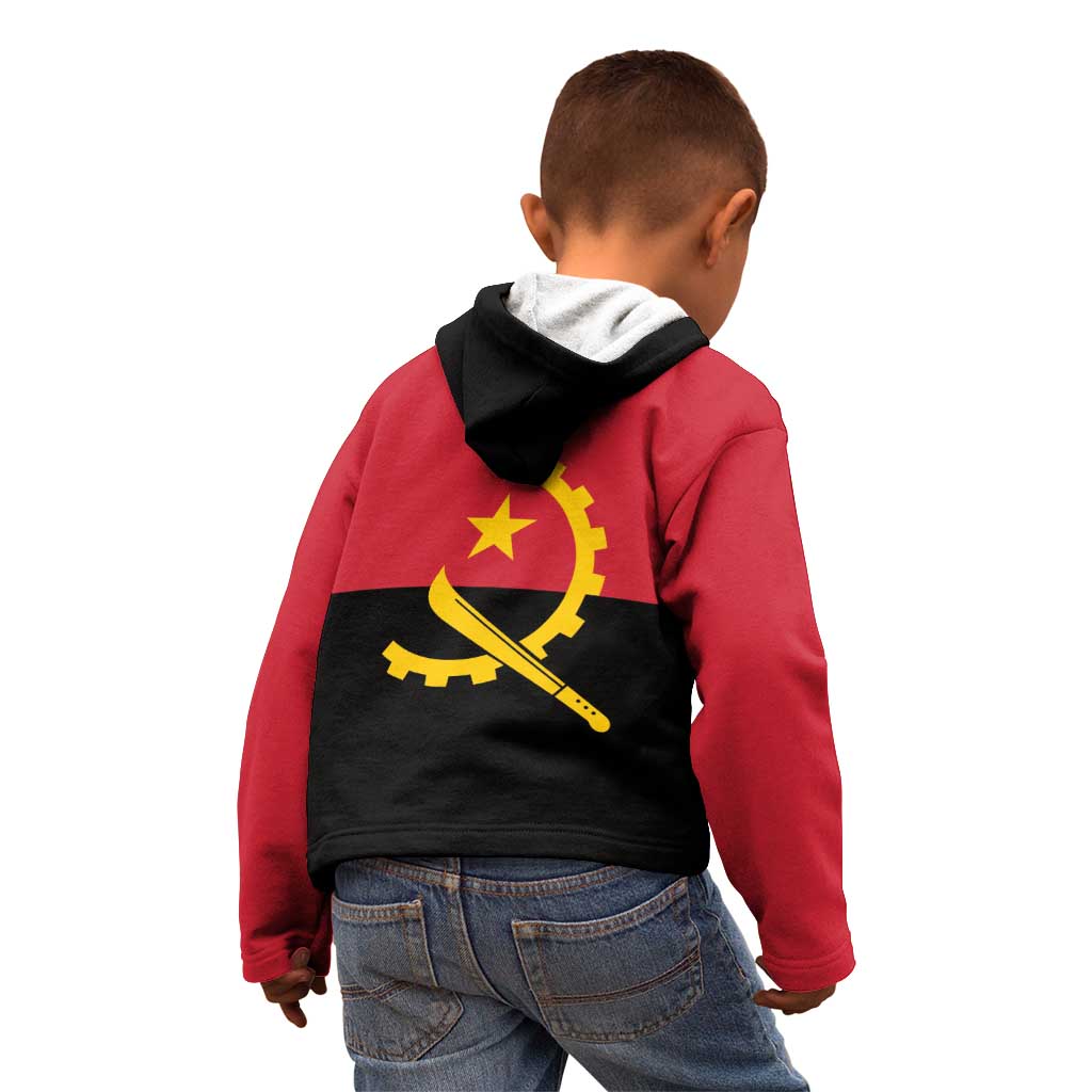 Angola Country Flag Kid Hoodie Virtus Unita Fortior