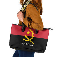 Angola Country Flag Leather Tote Bag Virtus Unita Fortior