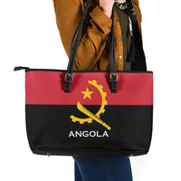 Angola Country Flag Leather Tote Bag Virtus Unita Fortior