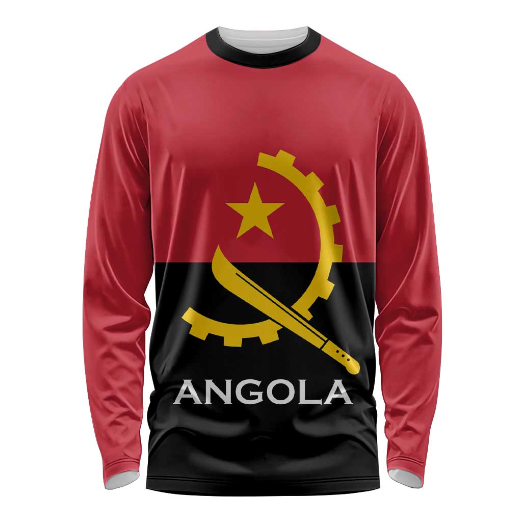 Angola Country Flag Long Sleeve Shirt Virtus Unita Fortior