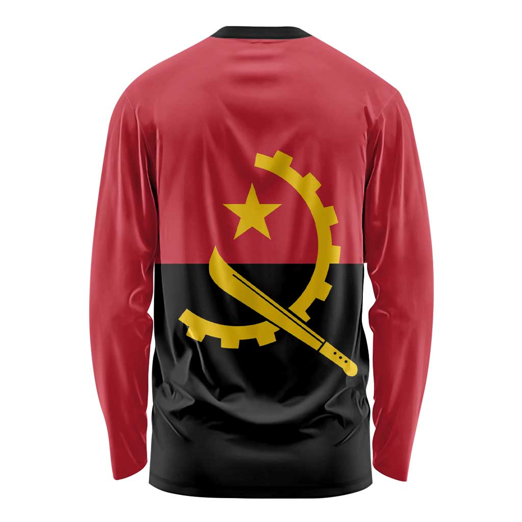 Angola Country Flag Long Sleeve Shirt Virtus Unita Fortior
