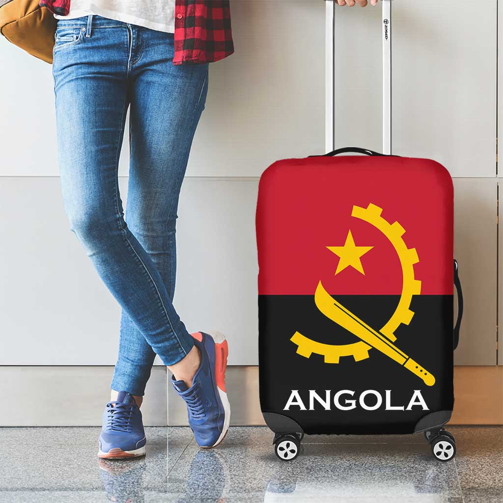 Angola Country Flag Luggage Cover Virtus Unita Fortior