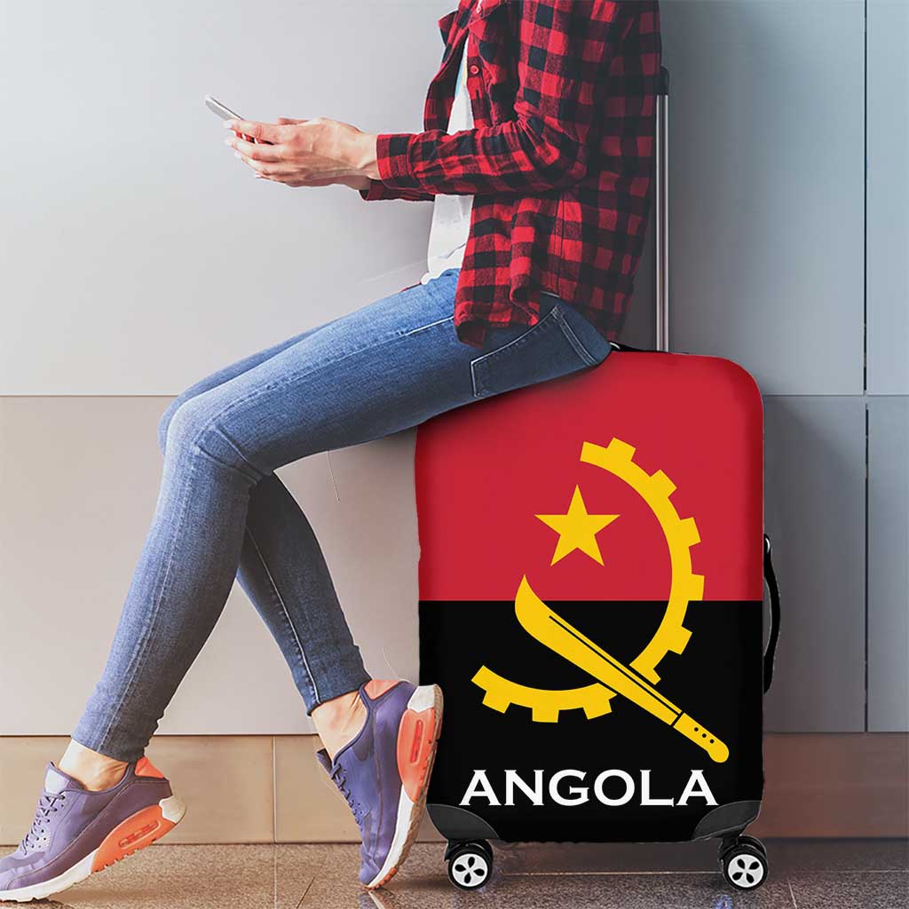 Angola Country Flag Luggage Cover Virtus Unita Fortior