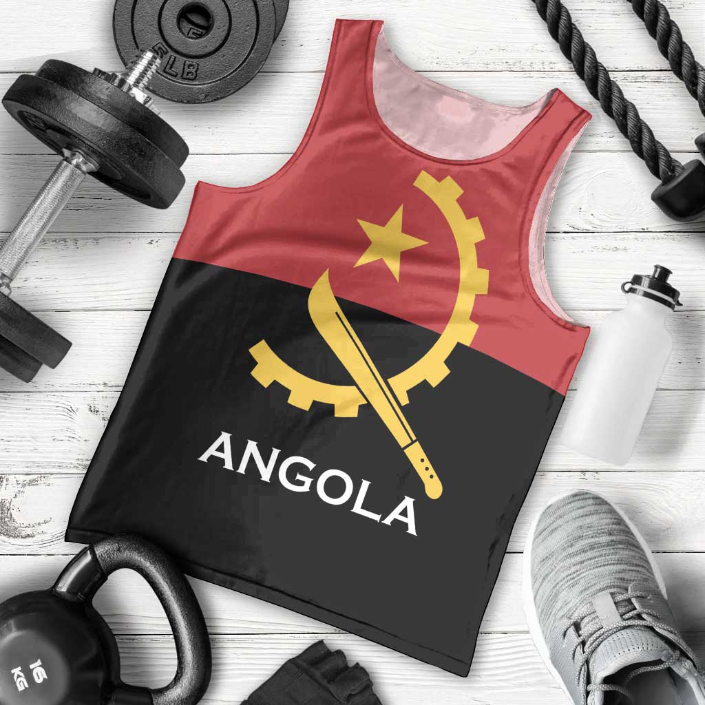 Angola Country Flag Men Tank Top Virtus Unita Fortior