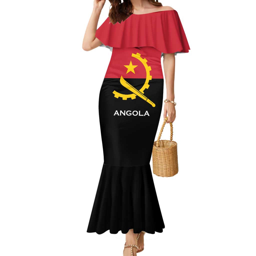 Angola Country Flag Mermaid Dress Virtus Unita Fortior