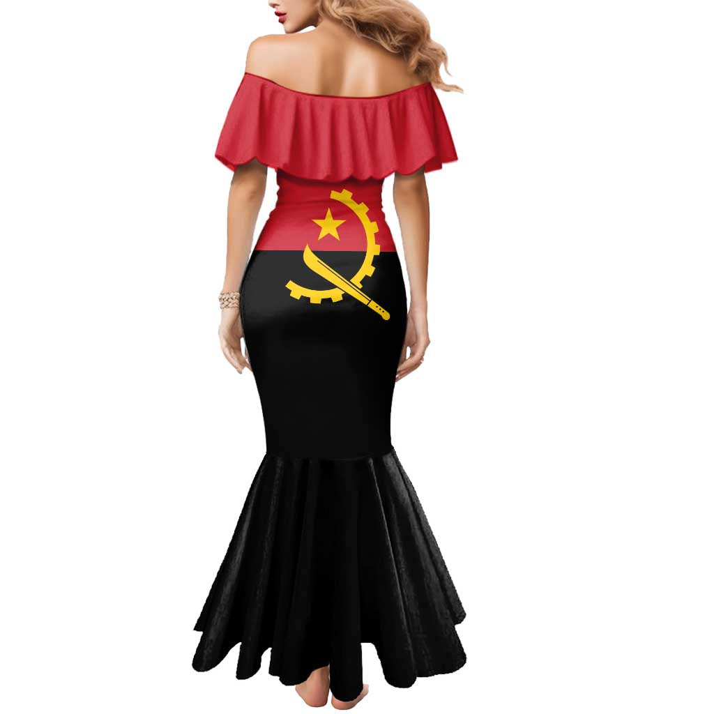Angola Country Flag Mermaid Dress Virtus Unita Fortior