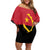 Angola Country Flag Off Shoulder Short Dress Virtus Unita Fortior