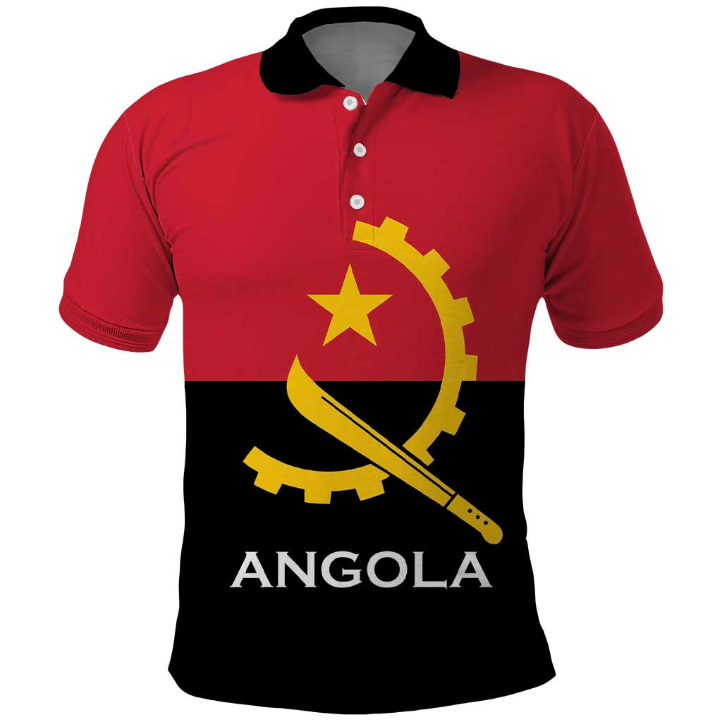 Angola Country Flag Polo Shirt Virtus Unita Fortior