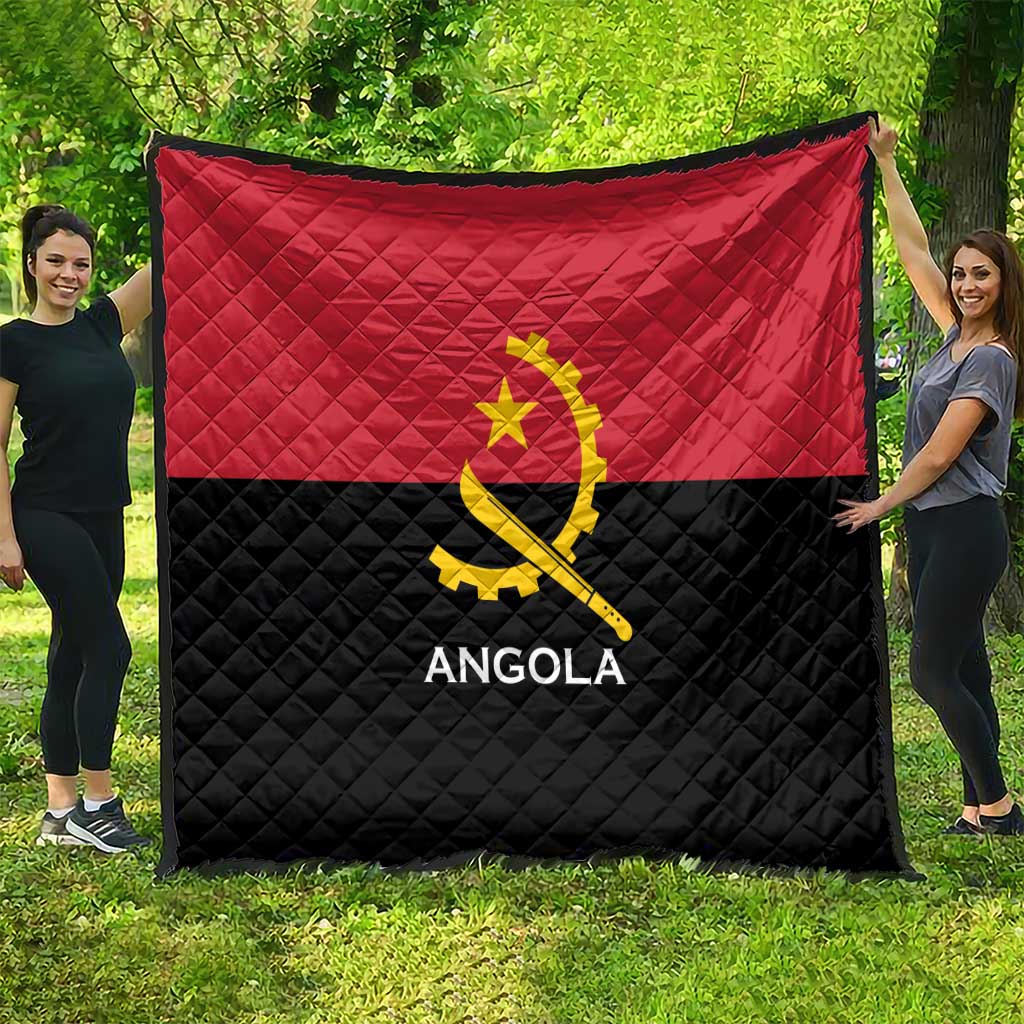 Angola Country Flag Quilt Virtus Unita Fortior