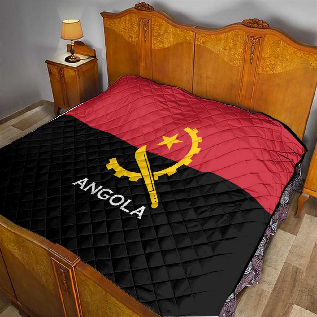 Angola Country Flag Quilt Virtus Unita Fortior