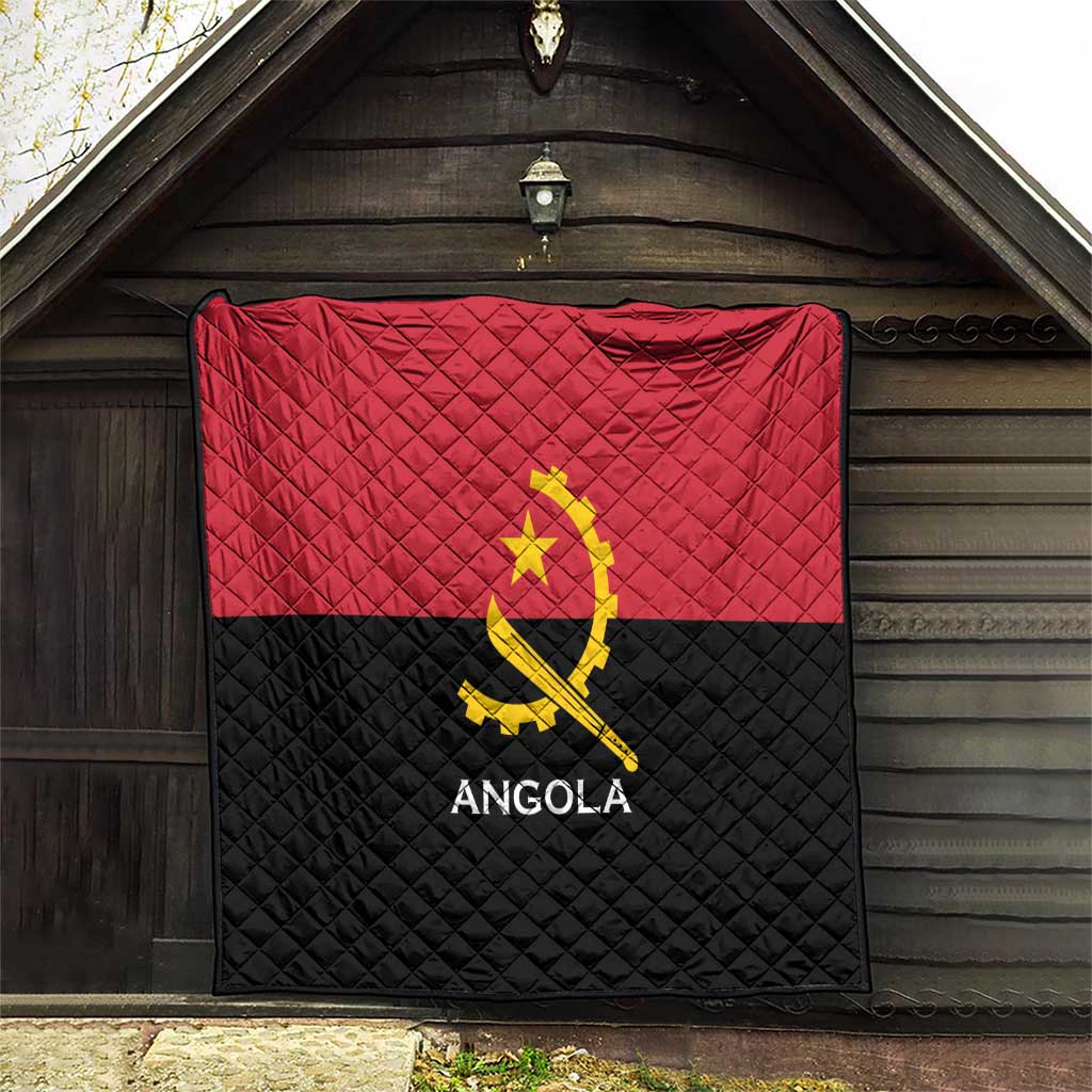 Angola Country Flag Quilt Virtus Unita Fortior