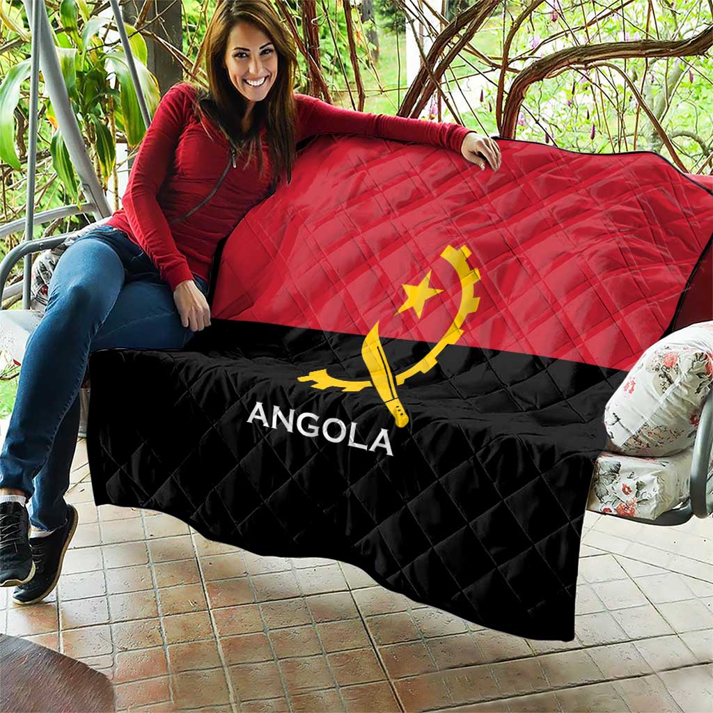 Angola Country Flag Quilt Virtus Unita Fortior