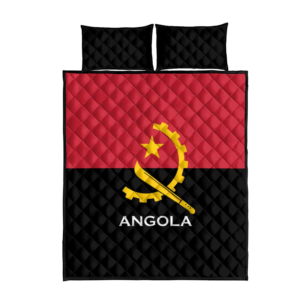 Angola Country Flag Quilt Bed Set Virtus Unita Fortior