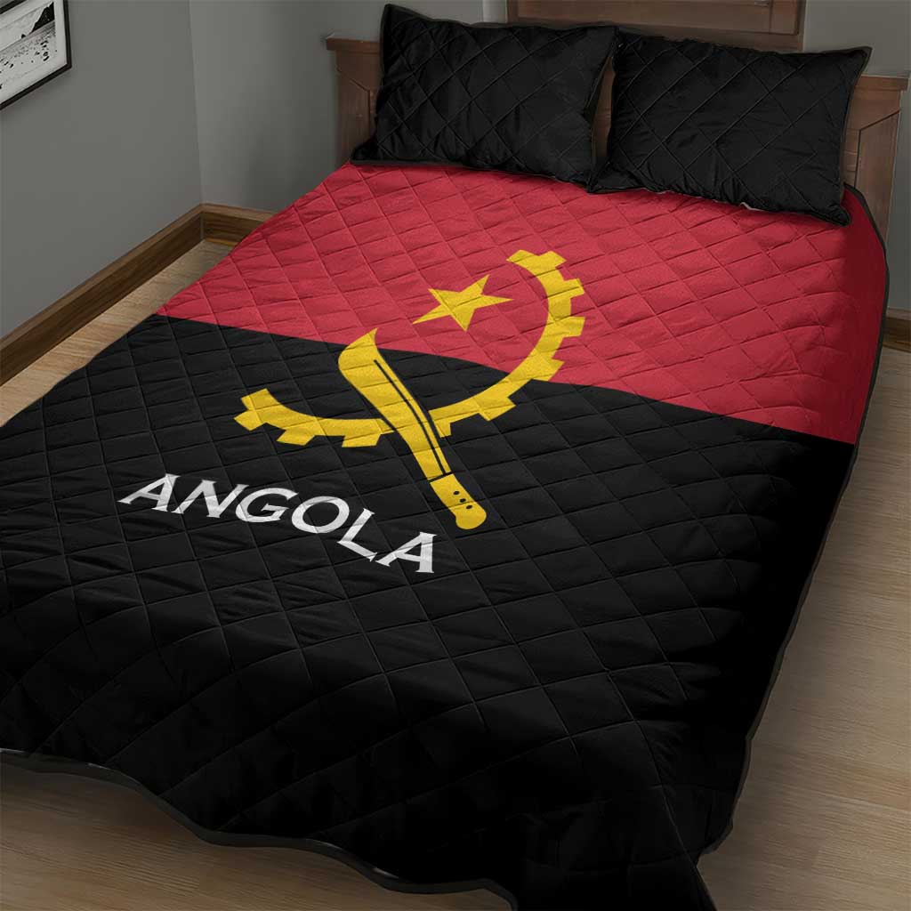 Angola Country Flag Quilt Bed Set Virtus Unita Fortior