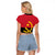 Angola Country Flag Raglan Cropped T Shirt Virtus Unita Fortior