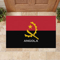 Angola Country Flag Rubber Doormat Virtus Unita Fortior