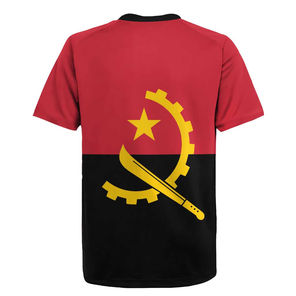 Angola Country Flag Rugby Jersey Virtus Unita Fortior