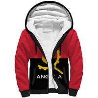 Angola Country Flag Sherpa Hoodie Virtus Unita Fortior