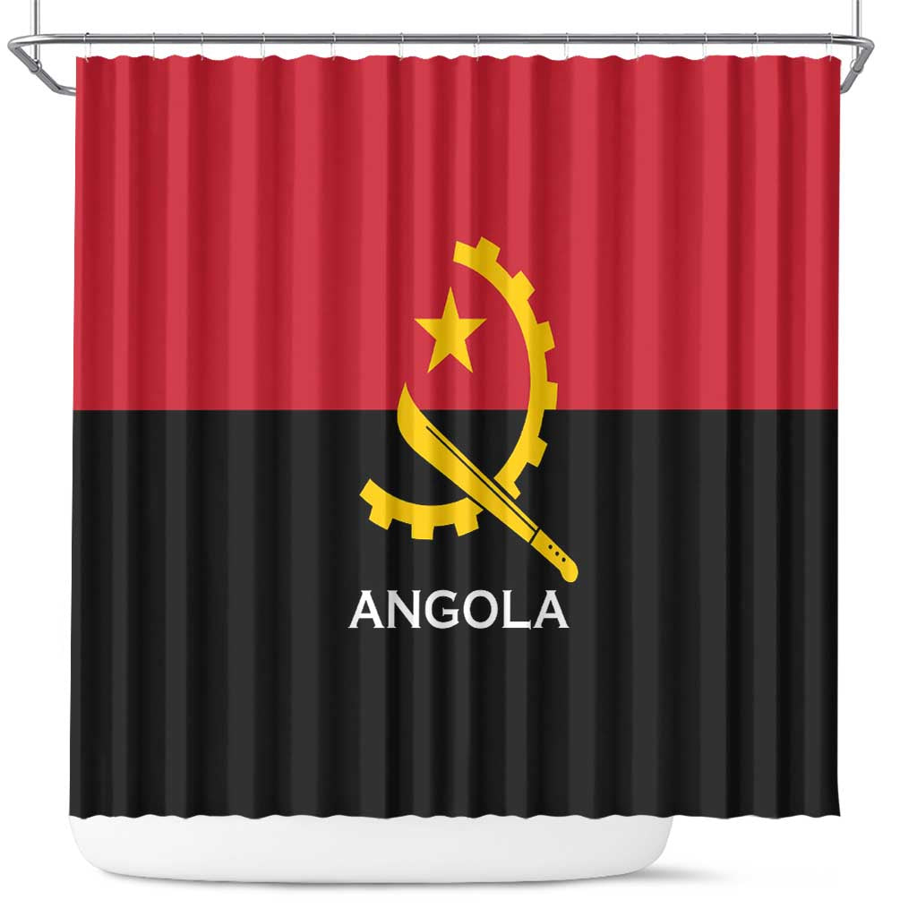 Angola Country Flag Shower Curtain Virtus Unita Fortior