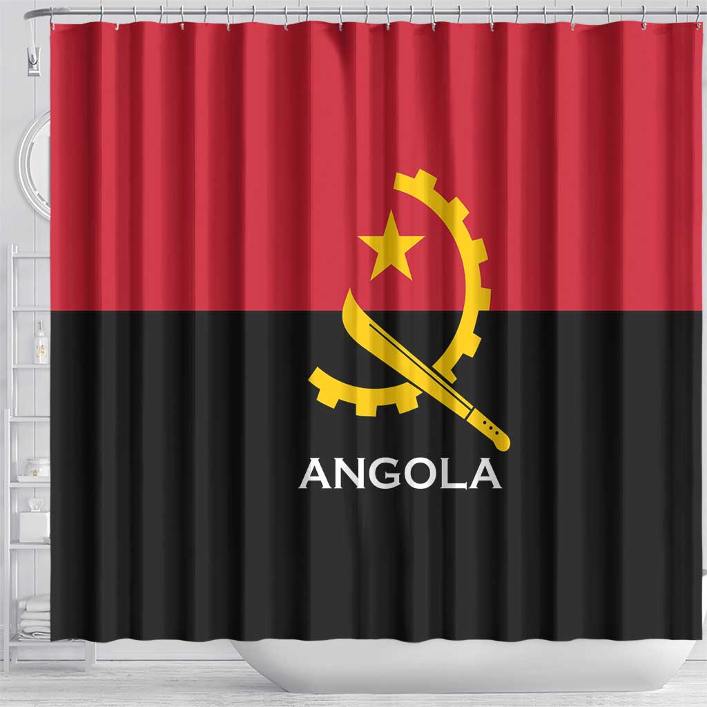Angola Country Flag Shower Curtain Virtus Unita Fortior