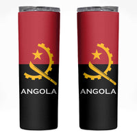 Angola Country Flag Skinny Tumbler Virtus Unita Fortior