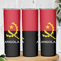 Angola Country Flag Skinny Tumbler Virtus Unita Fortior