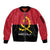 Angola Country Flag Sleeve Zip Bomber Jacket Virtus Unita Fortior
