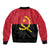 Angola Country Flag Sleeve Zip Bomber Jacket Virtus Unita Fortior