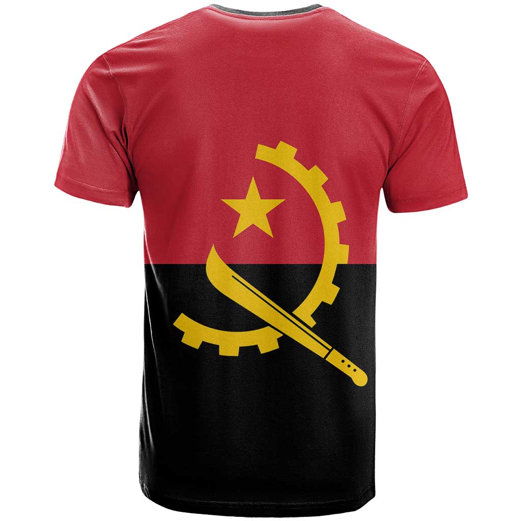 Angola Country Flag T Shirt Virtus Unita Fortior