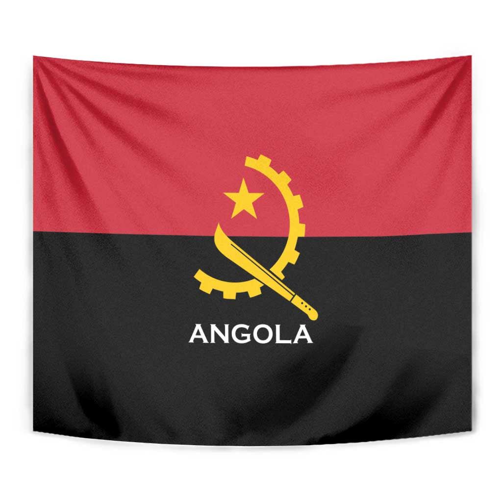 Angola Country Flag Tapestry Virtus Unita Fortior