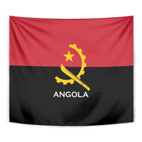 Angola Country Flag Tapestry Virtus Unita Fortior