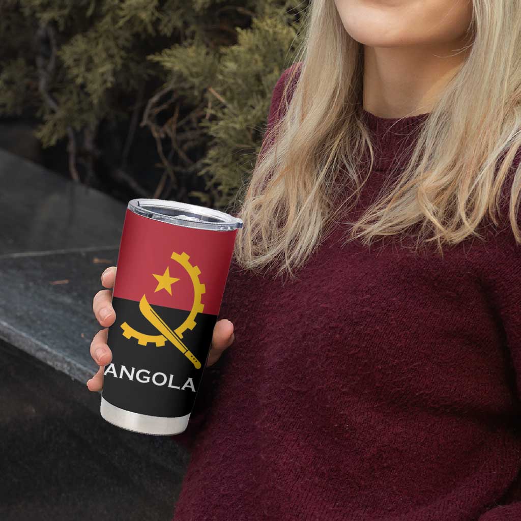 Angola Country Flag Tumbler Cup Virtus Unita Fortior