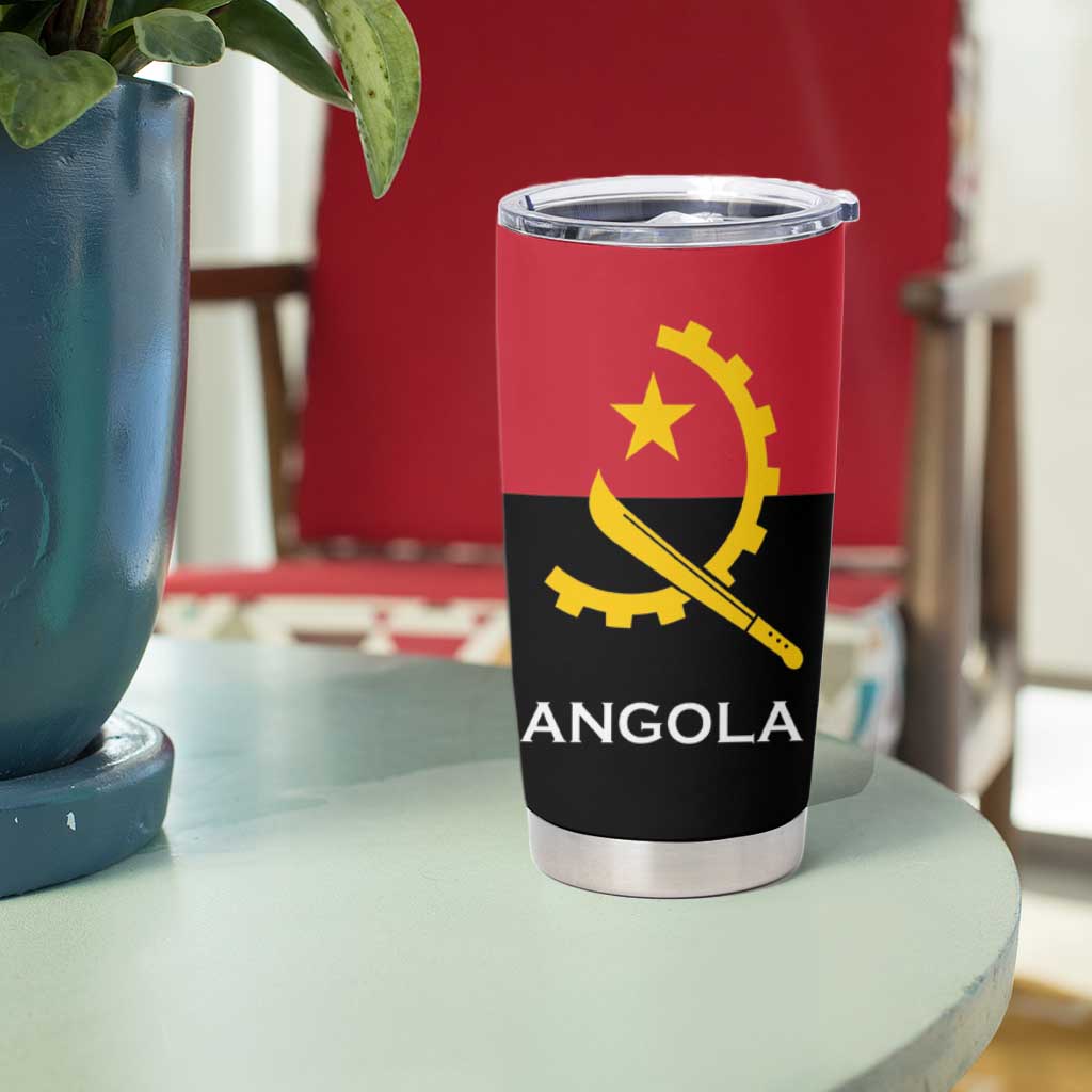 Angola Country Flag Tumbler Cup Virtus Unita Fortior