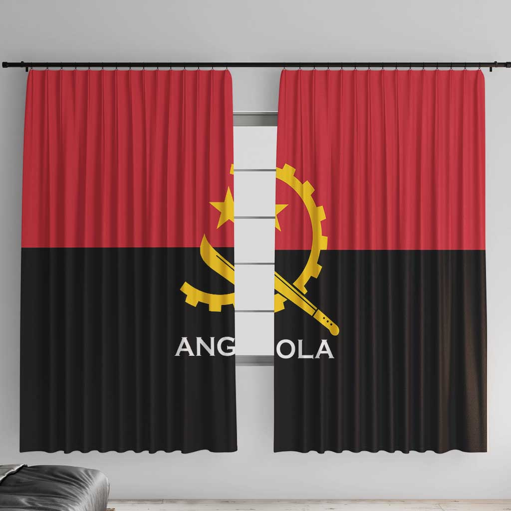 Angola Country Flag Window Curtain Virtus Unita Fortior