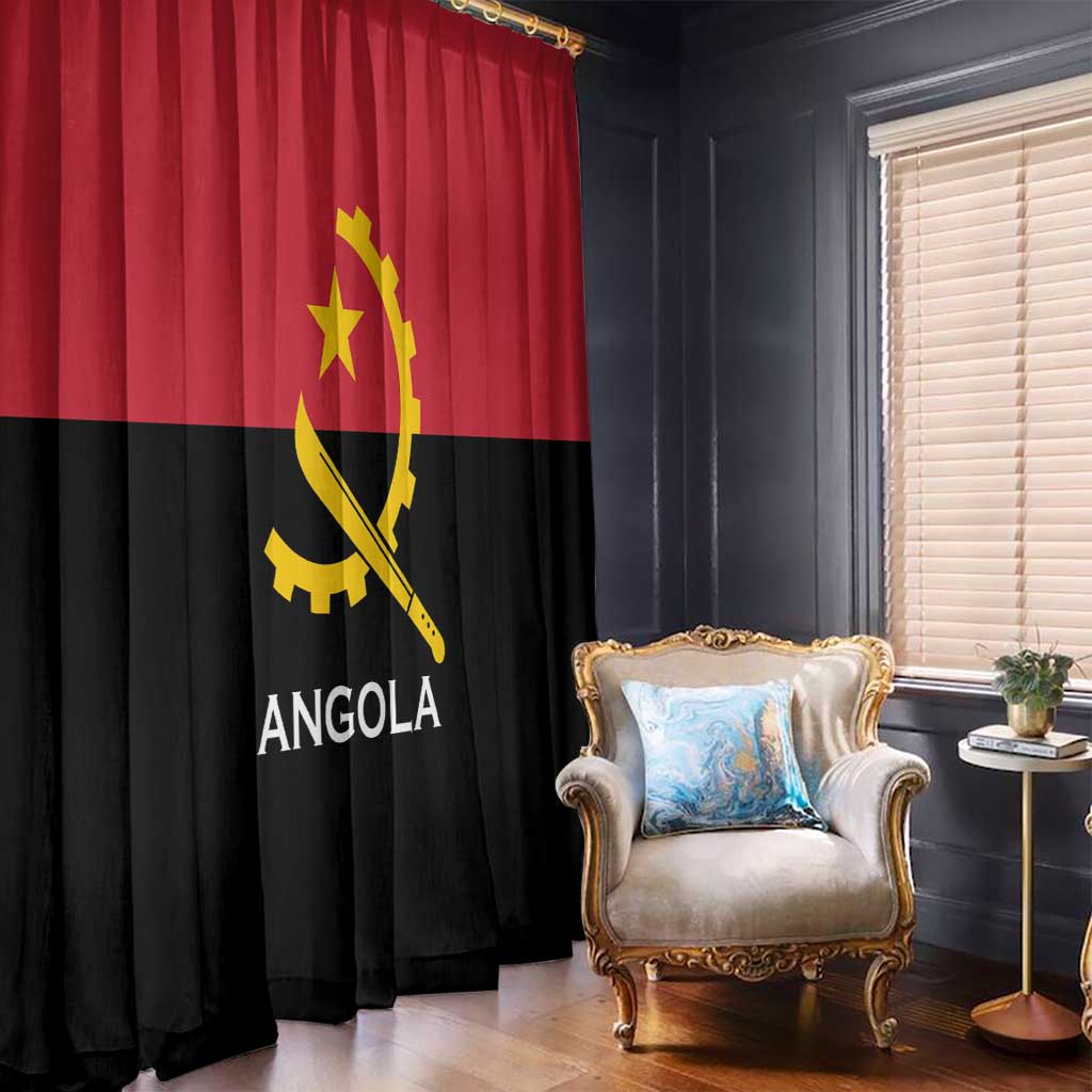 Angola Country Flag Window Curtain Virtus Unita Fortior
