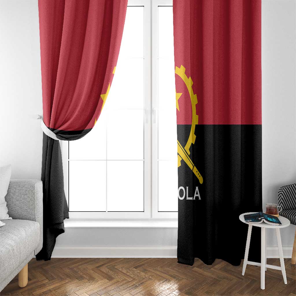 Angola Country Flag Window Curtain Virtus Unita Fortior