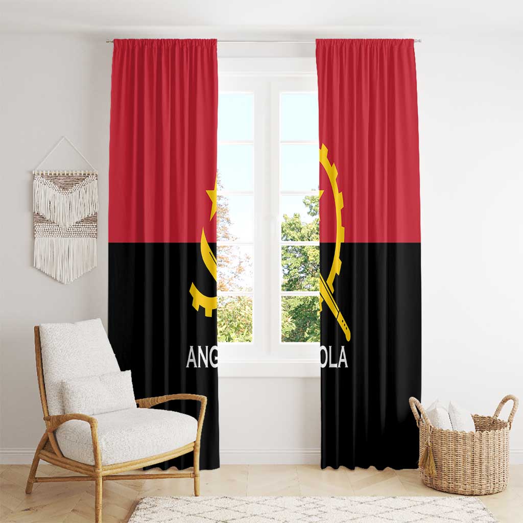 Angola Country Flag Window Curtain Virtus Unita Fortior