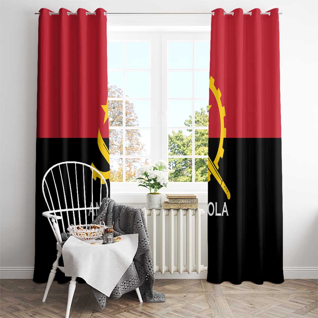 Angola Country Flag Window Curtain Virtus Unita Fortior